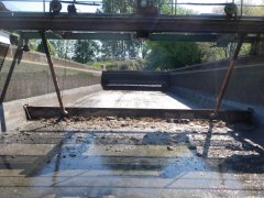 Reparaturen am Vorklärbecken