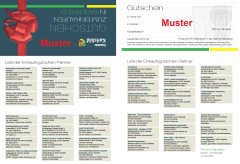 Muster Einkaufsgutschein Falt-Variante Einkaufen in Karlsfeld 3 (ab 2019)