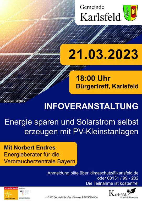 Flyer Infoveranstaltung 21.03.23 - Energiesparen und PV-Kleinstanlagen
