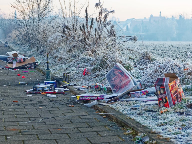 Feuerwerksmüll nach Silvester