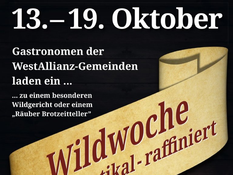 Wild genießen in der WestAllianz – Wildwoche vom 13. bis 19. Oktober 2025